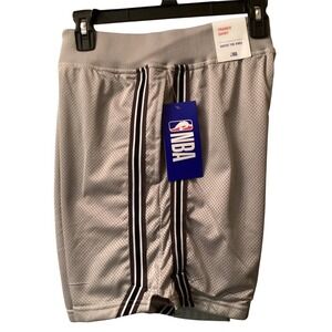 NBA Mens Trainer Short Above The Knee Grey Mesh Basketball Shorts Size M New